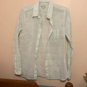 Gap mint and white striped blouse